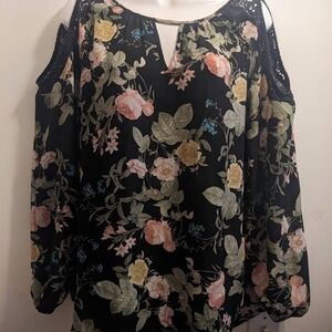 Floral Cold Shoulder Top